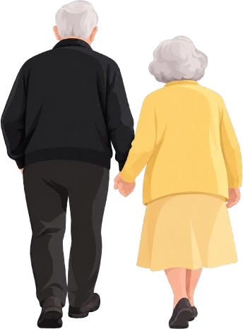 Símbolo Passo a Passo: casal de idosos caminhando